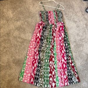 Loft Beach Vibrant Striped Dress Large